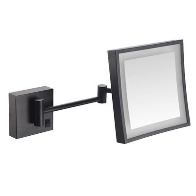 Feiyxu Wall Mounted Lighted Vanity Mirror with Lights,3X Magnifying Bathroom Makeup Mirror,8 Inch Bathroom with Light Mirror,Folding Telescopic Makeup Mirror for Home Makeup, Shaving