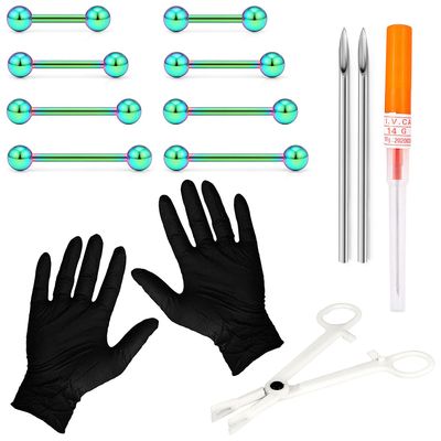 Kadogohno Tongue & Nipple Piercing Kit - Bridge Piercing Jewelry & Tongue Rings