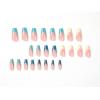 FRUJCDKI 24pcs Fake Nails With Glue Fake Nail Tips Nails Art False Press On Coffin Stick Pattern DIY Design (Blue1) view 2