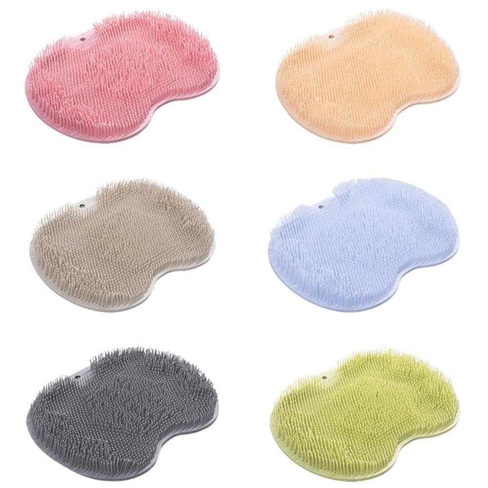 6 PCS Shower Foot & Back Scrubber, Massage Pad, Wall-Mounted Back Scrubber, Silicone Bath Massage Cushion Brush with Suction Cups, Bathroom Wash Foot Mat Exfoliating Dead Skin Foot Brush