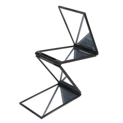 4 Way Mirror for Self Hair Cutting, Makeup 360 Degree Handheld Desktop Mirrors Adjustable Portable Foldable Hair Styling Mirror to See Back of Head for Shaving Braiding Hair Coloring Black