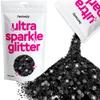 Hemway Ultra Sparkle Glitter - Black | 100g Multi Size Metallic Flakes for Resin & Epoxy Crafts | Supplies for Halloween Craft and Decorations, Autumn Decor, Masks, Art view 1
