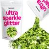 Hemway Ultra Sparkle Glitter - Lime Green | 100g Multi Size Metallic Flakes for Resin & Epoxy Crafts | Supplies for Halloween Craft and Decorations, Autumn Decor, Masks, Art view 1