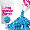 Hemway Ultra Sparkle Glitter - Ocean Blue | 100g Multi Size Metallic Flakes for Resin & Epoxy Crafts | Supplies for Tumblers, Festival, Art, Decoration view 1
