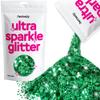 Hemway Ultra Sparkle Glitter - Emerald Green | 100g Multi Size Metallic Flakes for Resin & Epoxy Crafts | Supplies for Tumblers, Festival, Art, Decoration view 1