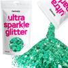 Hemway Ultra Sparkle Glitter - Turquoise Blue | 100g Multi Size Metallic Flakes for Resin & Epoxy Crafts | Supplies for Tumblers, Festival, Art, Decoration view 1