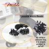16 Inch Micro Loop Hair Extensions Body Wave Microlink Human Hair Misslala Microbead Hair extensions Color #1 Jet Black Micro Bead Remy Hair Extension Real Human Hair Micro Link Extensions 50S 50G view 3