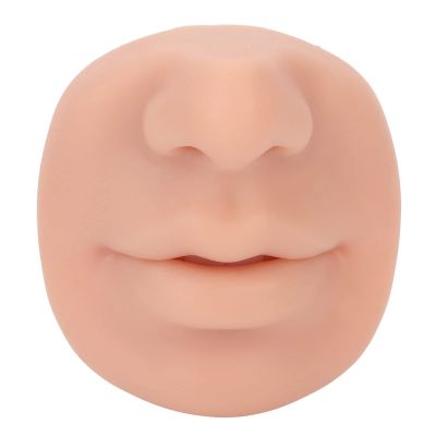 Dioche Silicone Piercing Model with Mouth, Flexible Soft Imitation Nose Model, Reusable Nose Displays for Teaching, Approx. 7 x 7.5 x 4.2cm (Medium Skin Color)