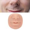 Dioche Silicone Piercing Model with Mouth, Flexible Soft Imitation Nose Model, Reusable Nose Displays for Teaching, Approx. 7 x 7.5 x 4.2cm (Medium Skin Color) view 3