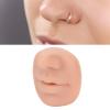 Dioche Silicone Piercing Model with Mouth, Flexible Soft Imitation Nose Model, Reusable Nose Displays for Teaching, Approx. 7 x 7.5 x 4.2cm (Medium Skin Color) view 4
