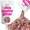 Hemway Ultra Sparkle Glitter - Light Rose Gold | 100g Multi Size Metallic Flakes for Resin & Epoxy Crafts | Supplies for Tumblers, Festival, Art, Decoration view 1