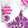 Hemway Ultra Sparkle Glitter - Lavender Purple | 100g Multi Size Metallic Flakes for Resin & Epoxy Crafts | Supplies for Tumblers, Festival, Art, Decoration view 1