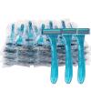 100 Pack Disposable Razors Individually Wrapped, Razors Bulk, Twin Stainless Steel Blade Razors for Hotel, Travel, Airbnb, Homeless (Blue) view 1