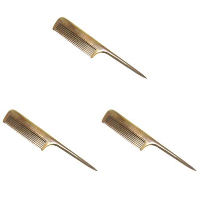 FRCOLOR 3pcs Green Sandalwood Hair Comb Pointed Tail Wooden Comb for Hair Smoothing Fine Tooth -friendly Scalp