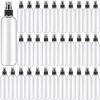 Eccliy 32 Pcs 8 oz Spray Bottles Fine Mist Cleaning Bottles Clear Empty Plastic Travel Sprayer Refillable Sprayer with Cap for Cleaning Solutions Oils Travel Perfumes(Black,Clear) view 1