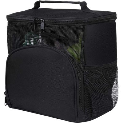 AB1 Shower Caddy Bag Portable Hanging Shower Tote Bags with Hook Travel Toiletry Bag for Men and Women Large Cosmetics Makeup Organizer Pouch for College Dorm Room AB1(Black)