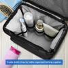 AB1 Shower Caddy Bag Portable Hanging Shower Tote Bags with Hook Travel Toiletry Bag for Men and Women Large Cosmetics Makeup Organizer Pouch for College Dorm Room AB1(Black) view 3