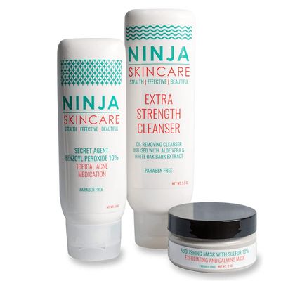 Extra Strength Oil Removing Cleanser with 10% Benzoyl Peroxide Topical Acne Medication and 10% Sulfur Exfoliating Mask-Starter Kit with Combination Skin  Paraben Free