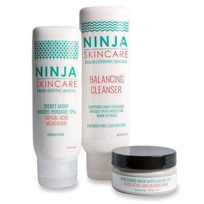 Balancing Cleanser with 10% Benzoyl Peroxide Topical Acne Medication and 10% Sulfur Exfoliating Mask-Starter Kit with Combination Skin  Paraben Free