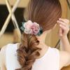 Silk Yarn Floral Fabric Hairpin Hair, 10PCS - Elegant Lady Plate Hair Claw, Duckbill Clip, Double Flower Hair Clips view 2