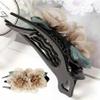 Silk Yarn Floral Fabric Hairpin Hair, 10PCS - Elegant Lady Plate Hair Claw, Duckbill Clip, Double Flower Hair Clips view 4