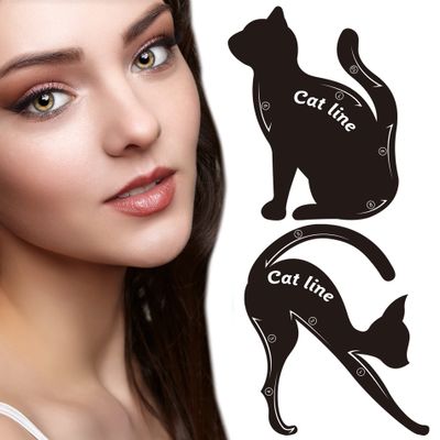 ALAYNA Eyeliner Stencils for Cat Eye Winged Eyeliner and Smokey Eyeshadow Applicators Shaper Tool Guide Cat Eyeliner Sticker Eyebrow Pencil Stencil 10 Different Effects, 2 Pack