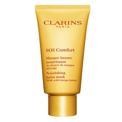 Clarins SOS Comfort Nourishing Balm Mask | Improved Comfort, Softer and Intensely Nourished Skin 10 Minutes After Application* | 10-Minute Face Mask | Restores Radiance | Dry Skin Type | 2.3 Ounces