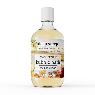Deep Steep Bubble Bath, Peach Praline 17 oz  Hypoallergenic, Clinically Tested Soothing Soak with Shea Butter & Argan Oil  Sulfate-Free