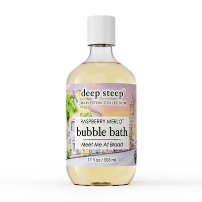 Deep Steep Bubble Bath, Raspberry Merlot 17 oz Hypoallergenic, Clinically Tested Soothing Soak with Shea Butter & Argan Oil Vegan, Sulfate-Free