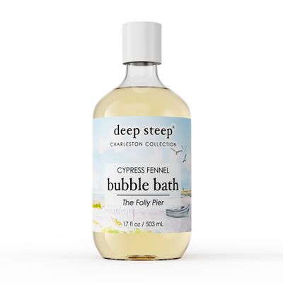 Deep Steep Bubble Bath, Cypress Fennel 17 oz  Hypoallergenic, Clinically Tested Soothing Soak with Shea Butter & Argan Oil  Vegan, Sulfate-Free