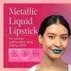 Aromi Teal Blue Metallic Liquid Lipstick | Turquoise, Sea Foam Lip Color with Shimmery Finish, Vegan, Cruelty-free, Long-lasting, Smudge Proof (Arctic Teal) view 2