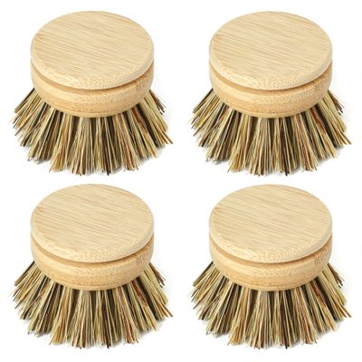 Jungle Culture Dish Brushes or Replacement Brush Heads for Eco Dish Brushes  Wooden Kitchen Washing Up Brush Heads  Interchangeable Bristle Refills  Dish Scrubbers (Firm Replacement Heads)