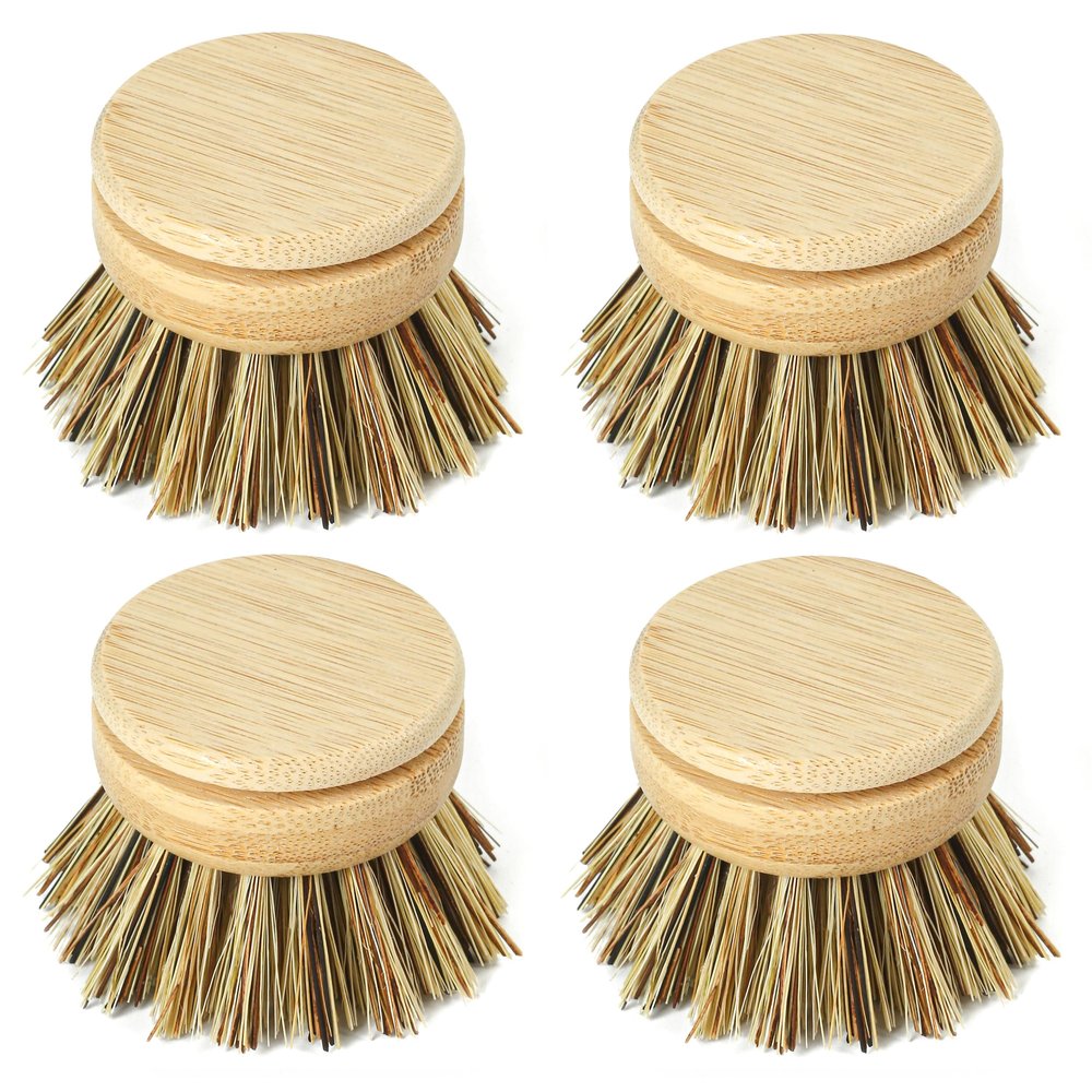 Jungle Culture Dish Brushes or Replacement Brush Heads for Eco Dish Brushes  Wooden Kitchen Washing Up Brush Heads  Interchangeable Bristle Refills  Dish Scrubbers (Firm Replacement Heads)