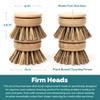 Jungle Culture Dish Brushes or Replacement Brush Heads for Eco Dish Brushes  Wooden Kitchen Washing Up Brush Heads  Interchangeable Bristle Refills  Dish Scrubbers (Firm Replacement Heads) view 3
