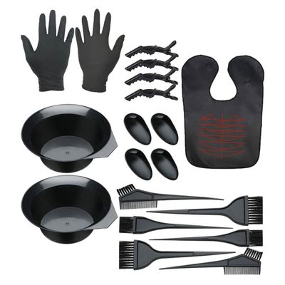 KALLORY 19pcs Hair Dye Tools Kit Includes Tinting Bowl Brush Cape Ear Covers and Clips for Home and Salon Use Complete Hair Coloring