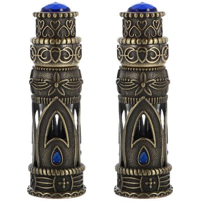 Beaupretty 2pcs Vintage Perfume Bottle, Dubai Perfume Bottle Empty Bottle Perfume Sub Bottle Glass Essential Oil Container Middle East
