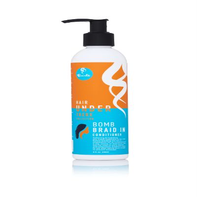 Curls Hair Under There Bomb Braid In Conditioner - Softening & Hydrating Pre-Install Treatment - Use On Curly Weaves and Extensions - Protects Against Dry Hair - For All Types 8 fl oz