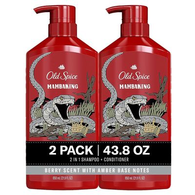Old Spice MambaKing 2-in-1 Shampoo and Conditioner Set for Men, Healthier, Fuller, More Moisturized Looking Hair, 21.9 Fl Oz Each, Twin Pack