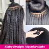 20Inch I Tip Hair Extensions Kinky Straight for Black Women Cold Fusion Remy Hair Bundles Pre Bonded Keratin Stick In Tipped Hair Afro Curly 50g/50s Tip In Hair Extension view 2