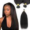 16 Inches Curly I Tip Human Hair Extensions Pre Bonded Microlink Beads Hair Extensions 50g 100Strands/Pack Keratin Stick In Hair Extensions Cold Fusion Kinky Straight I Tip Remy Hair for Black Women view 1