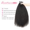 16 Inches Curly I Tip Human Hair Extensions Pre Bonded Microlink Beads Hair Extensions 50g 100Strands/Pack Keratin Stick In Hair Extensions Cold Fusion Kinky Straight I Tip Remy Hair for Black Women view 3