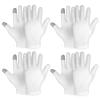 4 Pairs Touch Screen Moisturizing Gloves White Cotton Moisturizing Gloves Overnight Bedtime Heal Eczema Sleeping Lotion Hand Spa Treatment Gloves Repair Rough Cracked Dry Chapped Hands Skin(White) view 1