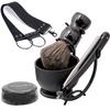 Luxury Men's Shaving Kit Gift Set, DanNuo Barber Straight Razor with Stand Shaving Brush Dual-Layer Leather Razor Strop Bowl Soap 6pcs Shaving Set for Men view 1