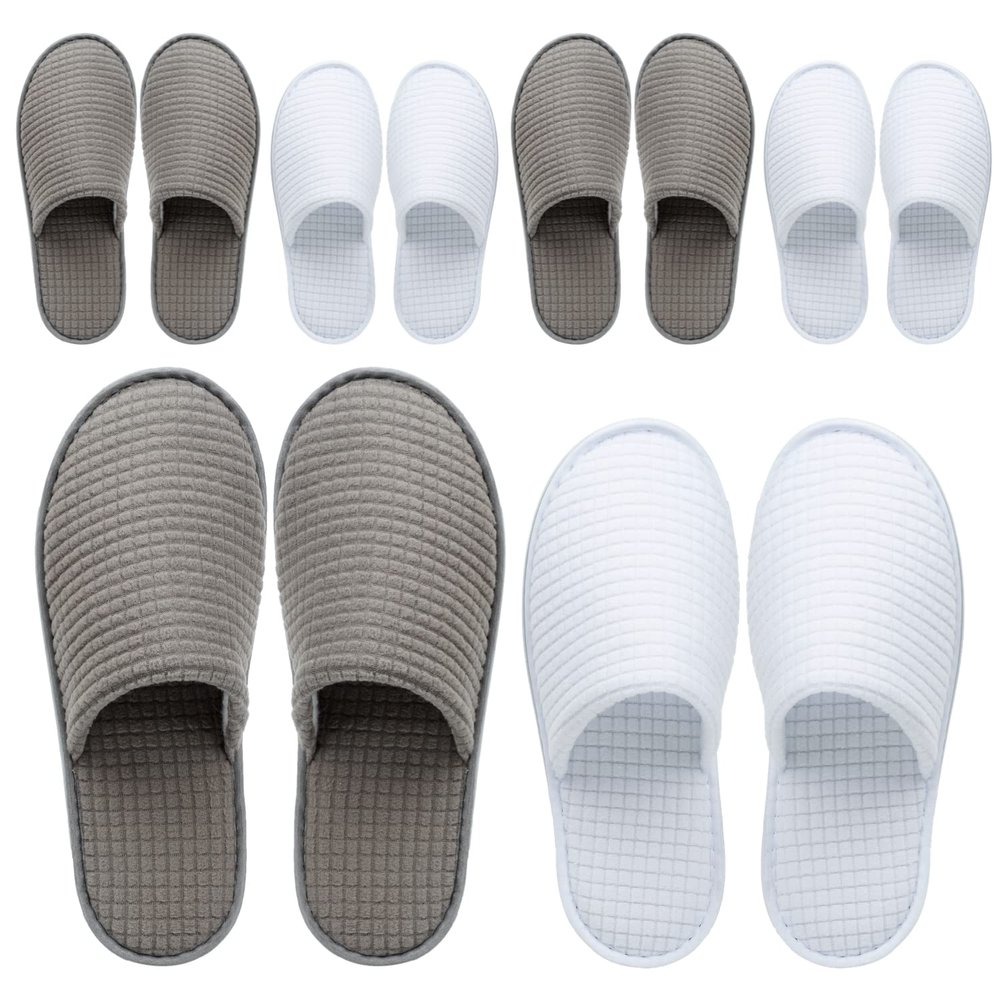 OSTADARRA 6 Pairs Spa Slippers, Non Slip Disposable Slippers For Guest, Washable Reusable, Which Can Be Used As Women Men, House, Indoor, Bathroom, Bedroom, Hotel, Bride Slippers (2 sizes)