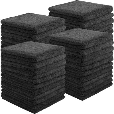 Shimeyao 26 Pack Salon Bleach Proof Towels Highly Absorbent Hair Towels Hand Facial Cloths Bleach Resistant for Salon Barber Spa Beauty Bath Hair Stylist(Black,16 x 29 Inch)