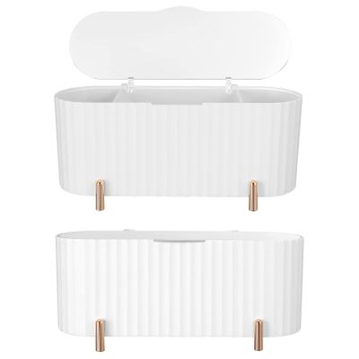 CALLARON Beauty Egg Storage Case 2pcs Makeup Organizers 3-grid Storage Cotton Pad Container