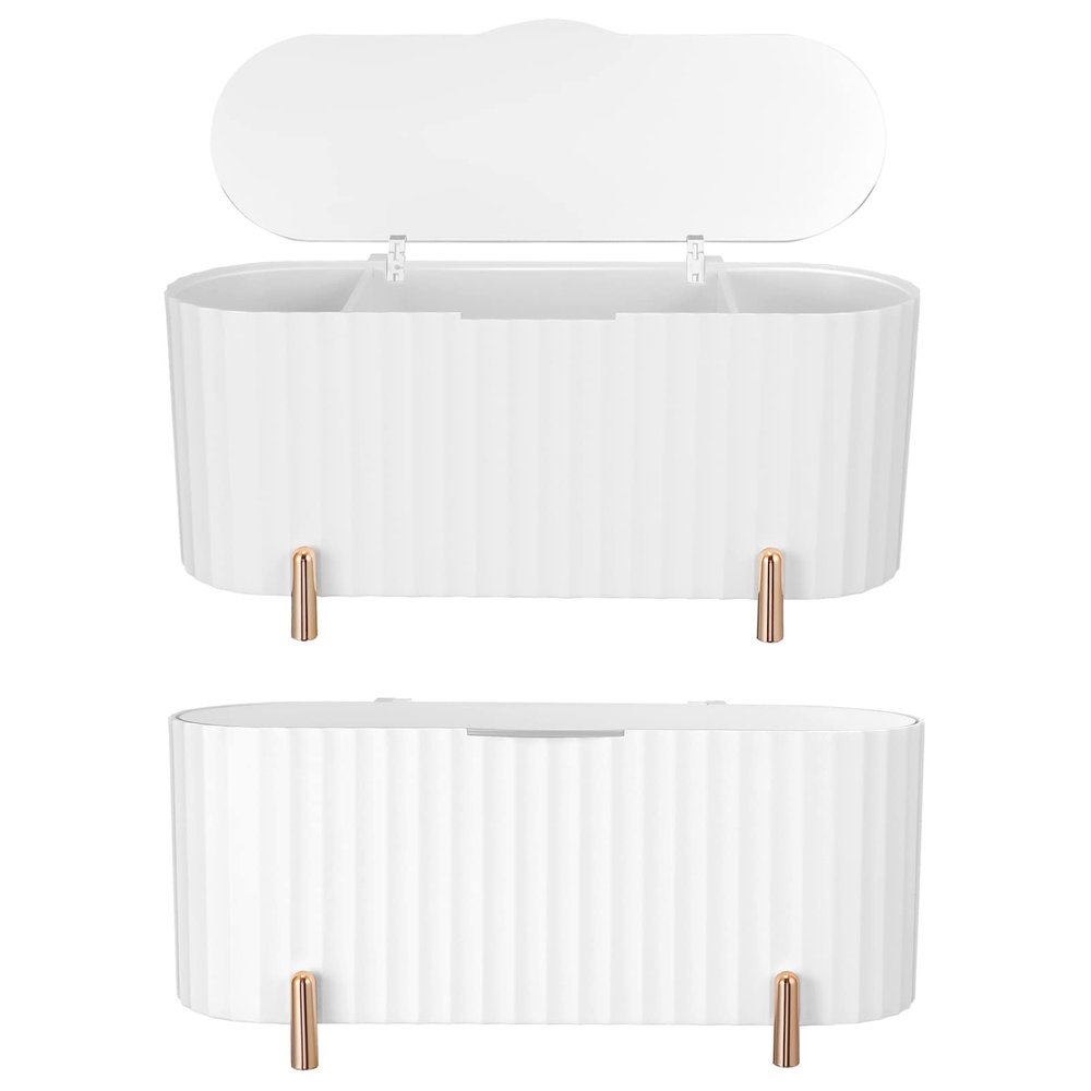 CALLARON Beauty Egg Storage Case 2pcs Makeup Organizers 3-grid Storage Cotton Pad Container