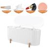 CALLARON Beauty Egg Storage Case 2pcs Makeup Organizers 3-grid Storage Cotton Pad Container view 4