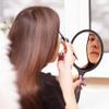 AKOAK 1 Pack Handheld Mirror, Double Sided 3X /1x Magnifying Travel Makeup Mirror with Hook Hole for Bathroom, Bedroom, Home and Salon, Haircut/Makeup Applications (Black) view 3