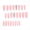 FRUJCDKI French Tips Press on Nails Long Coffin Acrylic Fake Nails Full Cover Ballerina False Nails for Women and Girls24PCS view 2